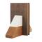 5" Marble & Wood Geometric Triangle Bookends Set
